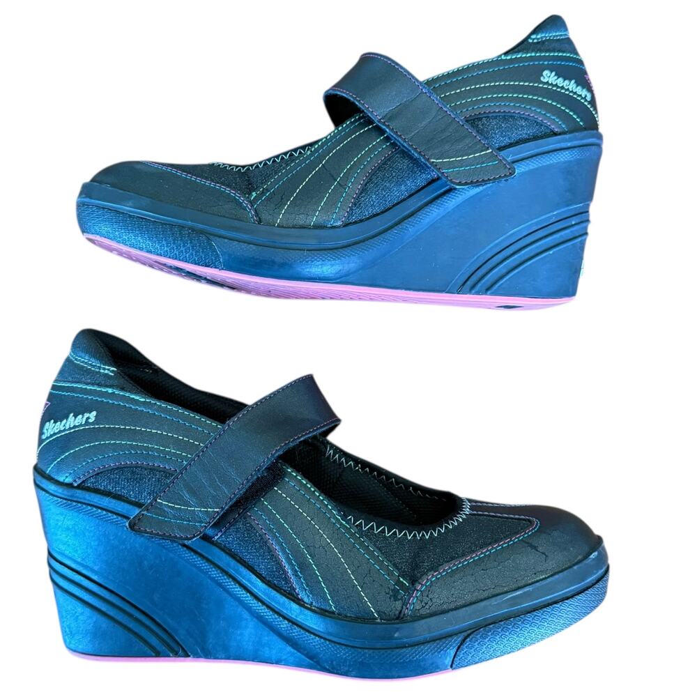 Vintage‎ Skechers Bon Ton Rockette Platform Mary Jane Sneakers Y2K Women's - 8 - Picture 3 of 10